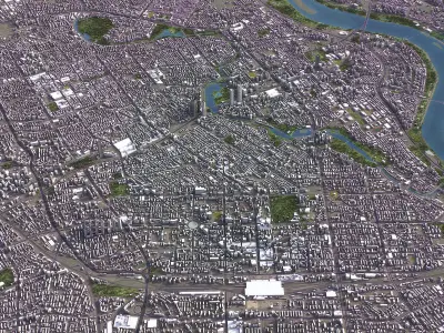 Shenyang - 3D City Model Low-poly 3D model