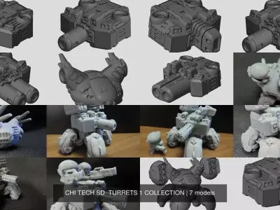 CHI TECH SD  TURRETS 1 COLLECTION 3D Model Pack