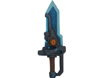 Futuristic Hybrid Blade-Gun Weapon Low-poly 3D model