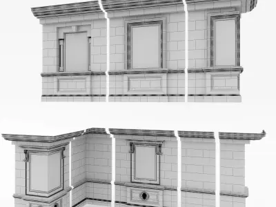 Architectural detail of the facade 2 3D model