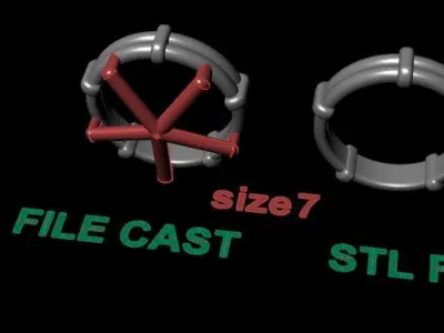 Rope Style Fashion Band Ring Size7 3D print model