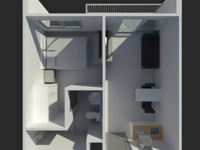 Apartment room by REVIT 25R09 3D model