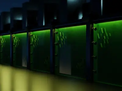 Sci Fi Modular Railing for City Walkways 3D model