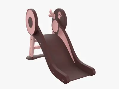 Kid Park Slide Park Equipment Interior Brown 3D model