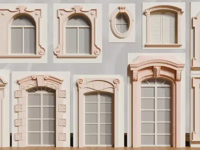 110 Classical European Architectural Assets pack Blender 3dsmax Low-poly 3D model