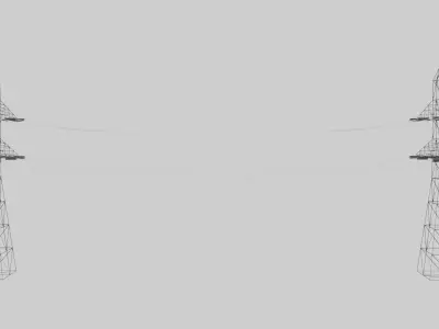 Metallic Electricity Utility Pylon Low-poly 3D model