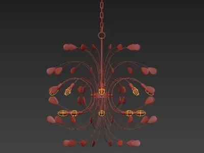Agate and Nickel 16 Light Chandelier 3D model