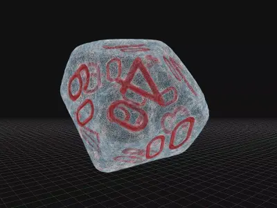 D100 Dice Low-poly 3D model