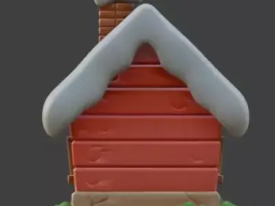 Santa Claus North Pole Cabin 3D Model Low-poly 3D model