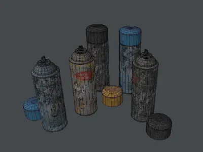 Spray Paint Pack Low-poly 3D model