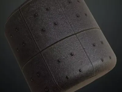 Heavy Industrial Bolted Cast Metal Plate PBR Seamless Texture