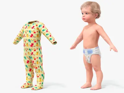  One Year Old Baby with Pajamas Collection 