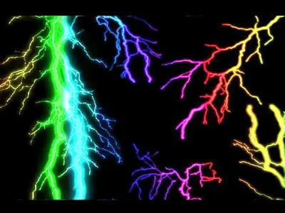 Rainbow Lightning Bolts 3D model