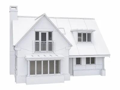Neighborhood Houses P32 Low-poly 3D model
