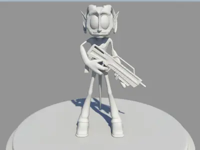 Nucleon Cartoon Alien 3D model