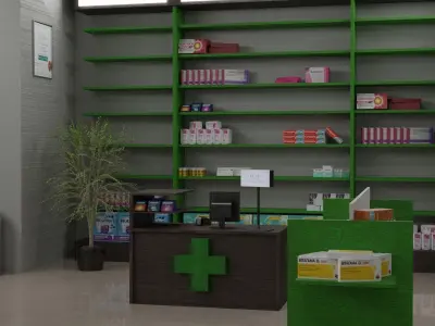 3D MODEL PHARMACY building 3D model