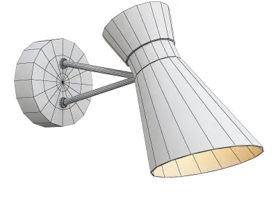 laconica wall light with chrome finish 3D model