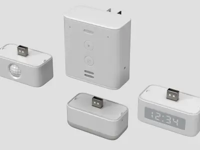 Echo Flex  Plugin mini smart speaker with Alexa  and accessories 3D model