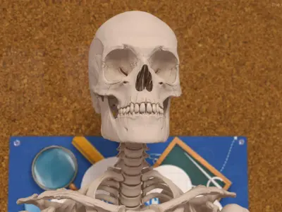  Human Male Skeleton Anatomy Rigged 