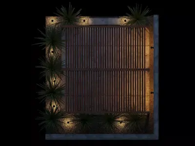 Terrace with pergola 3D model