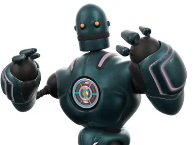 Robotic Character MAXIMUS WITH RIG Low-poly 3D model