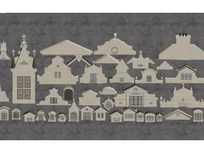 European architectural components 3D model