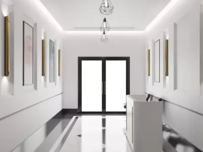 Realistic Hall Office 3D model