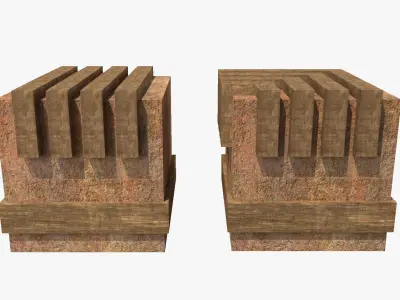 Urban seat Low-poly 3D model