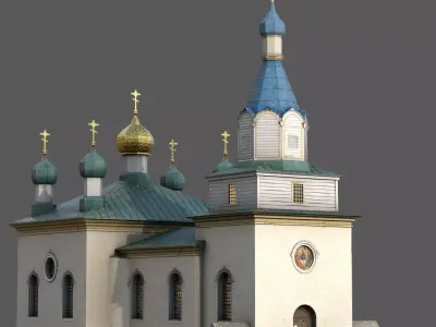 Historic Orthodox Church - XVI Century Mir Town Low-poly 3D model