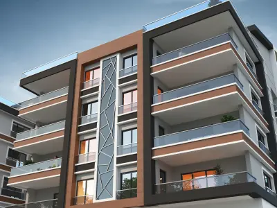 Modern Twin House Exterior 3ds max and vray Scene 3D model