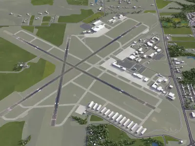 Springfield Airport Low-poly 3D model