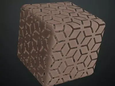 Modern Geometric 3D Wood Screen PBR Texture