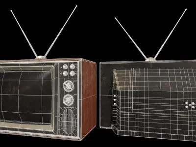 Vintage TV Low-poly 3D model