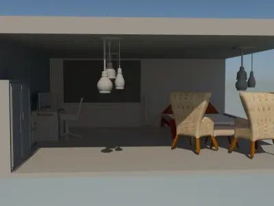 Low Poly Room  Low-poly 3D model