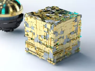 Sci-Fi Greebles Panel 3D model