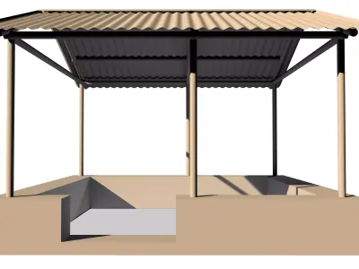Park Shed Free low-poly 3D model
