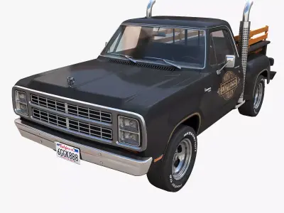 1979 Dodge Midnight Express truck Low-poly 3D model
