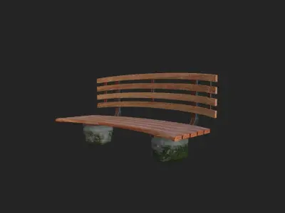 street bench Low-poly 3D model purchase