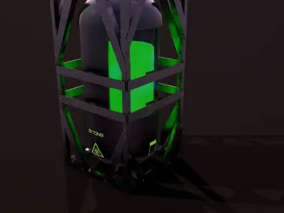 Sci-fi Water tank Low-poly 3D model