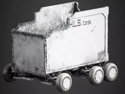 Sci-Fi Mine Cart Low-poly 3D model