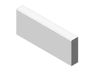 Concrete Curb 100 40 12 Extra Large Concrete Border 3D model