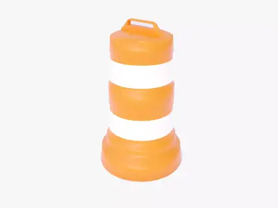 Traffic Barrel Low-poly 3D model