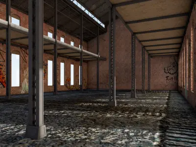 Old Warehouse 5 interior and exterior 3D model