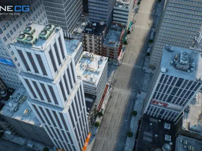 NYC - 4 Blocks - 37 Buildings V2 Low-poly 3D model