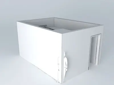 Kitchen room with door Free 3D model