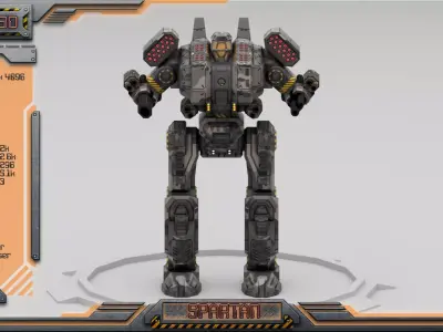 Spartan BattleMech Low-poly 3D model