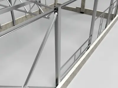 Hangar industrial construction 3D model