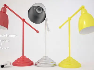 Desk Lamp With Bulb 3D model