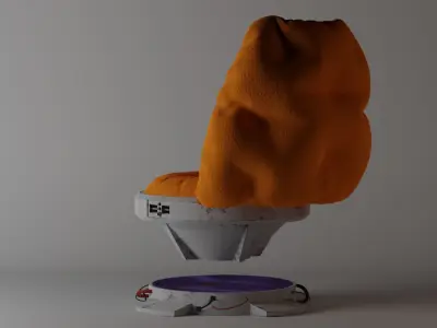 Puffy Sci Fi Chair Low-poly 3D model