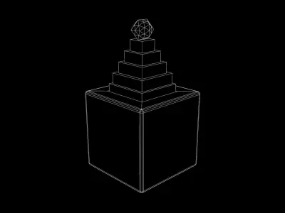 Cube Pyramid Low-poly 3D model